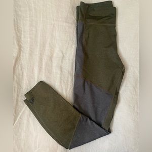 Green and gray Adidas leggings